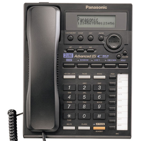 Panasonic 2 Line Corded Desk Phone With Caller Id And Intercom