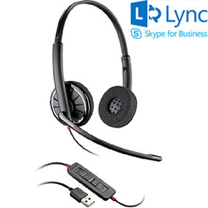 Plantronics Blackwire C320-M, Cuffia Stereo USB Con Archetto In Metallo, Nera
