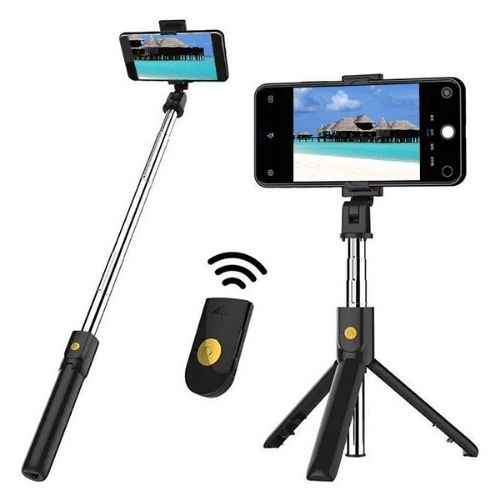 Q02 Multifunctional Stretch 103cm Bluetooth Tripod Selfie Stick Remote Stick  For Smartphone Tripode 