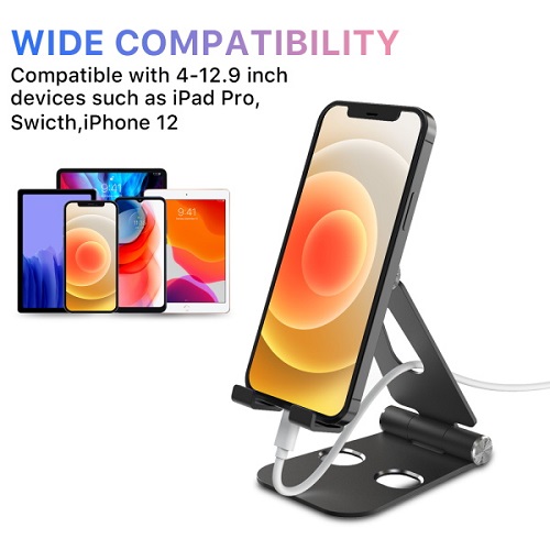 Rmour Folding Cell Phone Stand for Desk, Adjustable Aluminum Portable Phone  Holder, Compatible for iPhone 15 14 13 12 11 Pro Max X Xr Samsung S22 S21