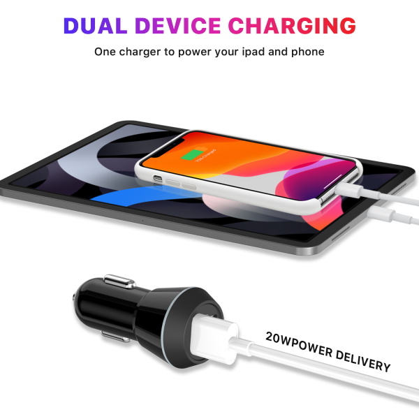 Dual Port CAR Adapter Charger Car Adapter Dual Port QC 3.0 + PD 20W –  Xpression Mobile