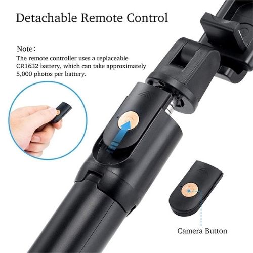Emerge 2-in-1 Tripod Selfie Stick with LED Ring Light & Wireless Remote